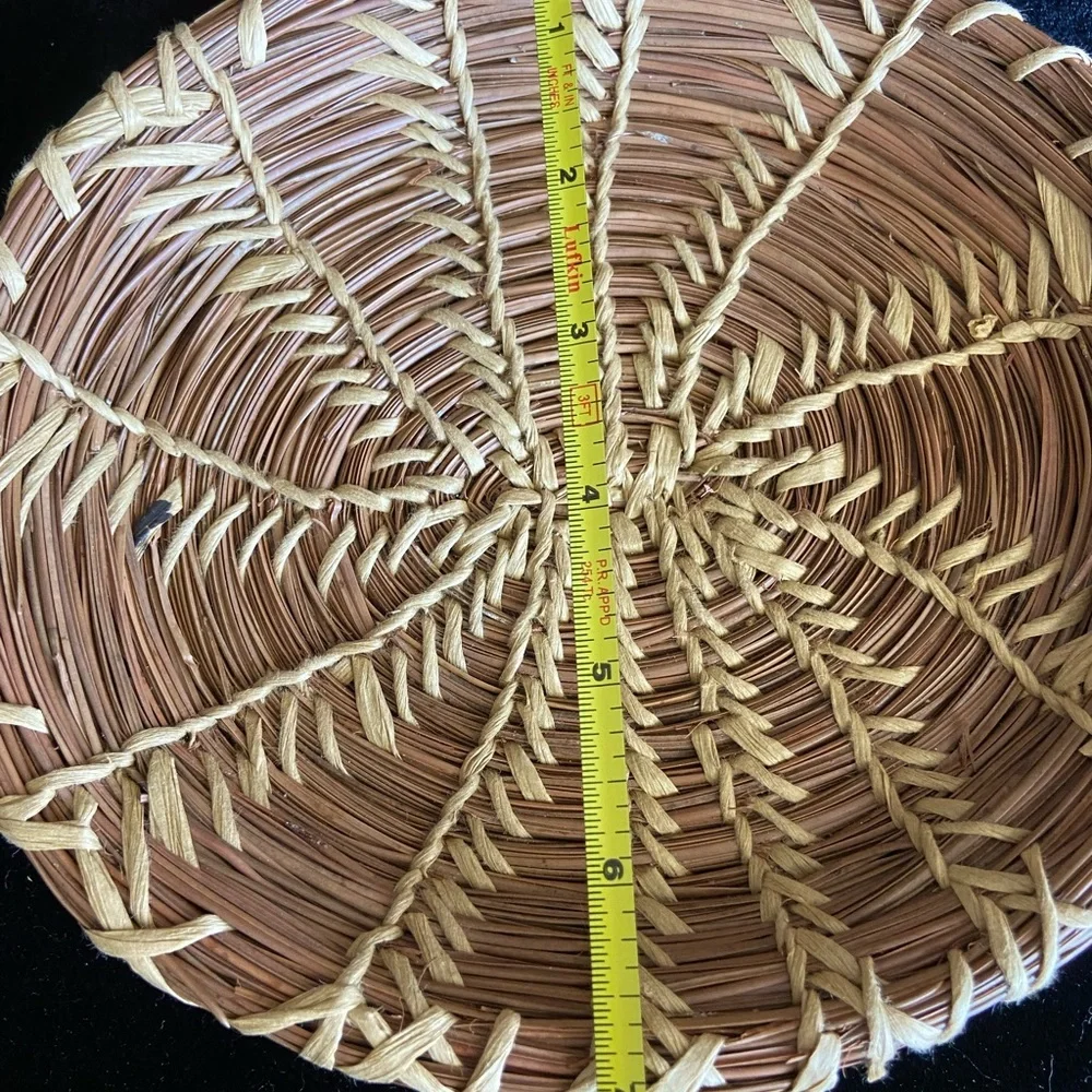 Native American Papago Hand-Woven 8” Plate Basket